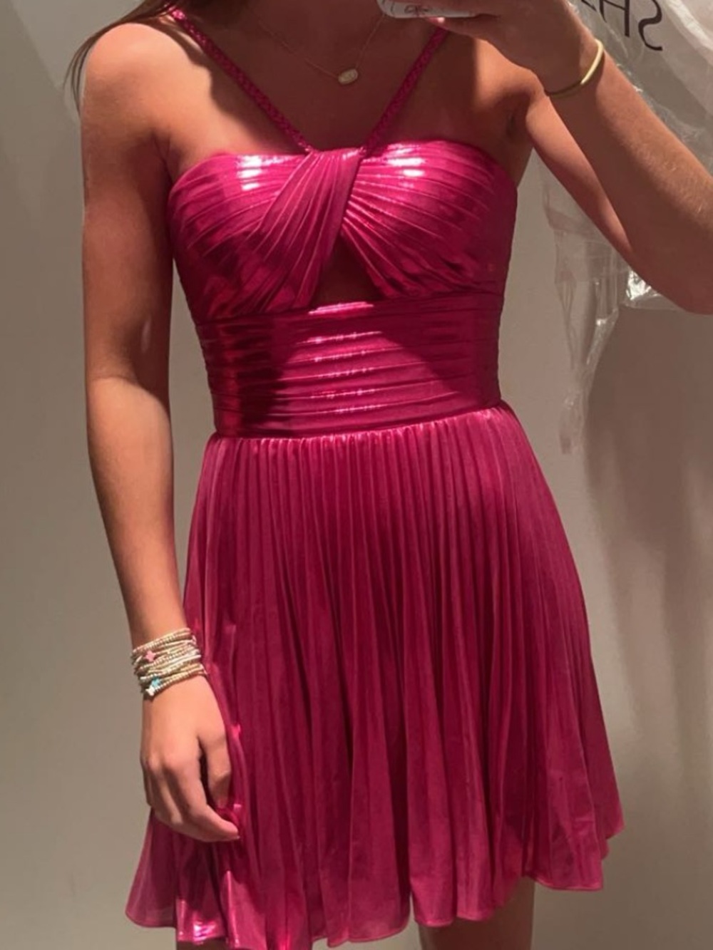 Sherri Hill 56710 Pink Mini Dress Worn Once!!